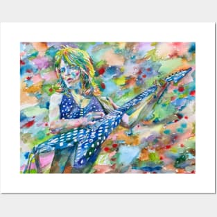 RANDY RHOADS watercolor portrait .1 Posters and Art